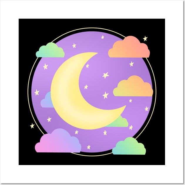 Pastel Goth Moon For Pastel Goth Lover Wall Art by NYXFN